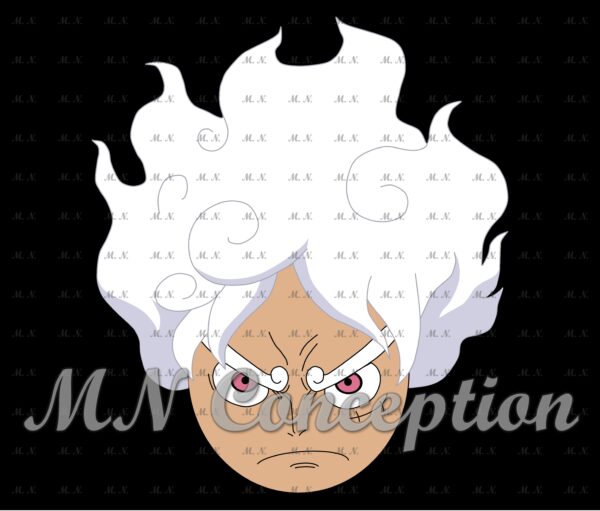 Luffy Gear 5 01 Black Background Avec Filigrane