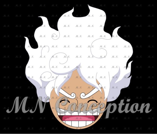 Luffy Gear 5 04 Black Background Avec Filigrane