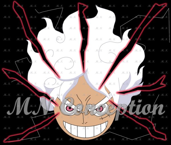 Luffy Gear 5 05 Black Background Avec Filigrane