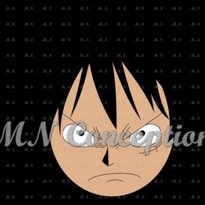 Luffy without hat 01 black background avec filigrane