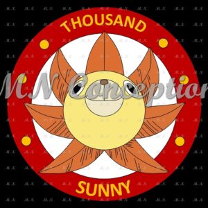 Thousand sunny 01 black background avec filigrane