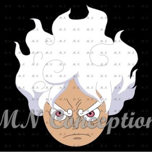 Luffy gear 5 01 black background avec filigrane