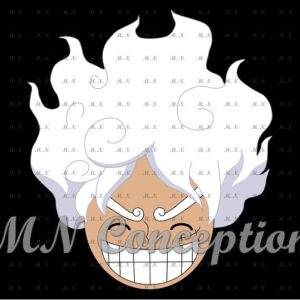 Luffy gear 5 03 black background avec filigrane