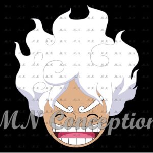 Luffy gear 5 04 black background avec filigrane