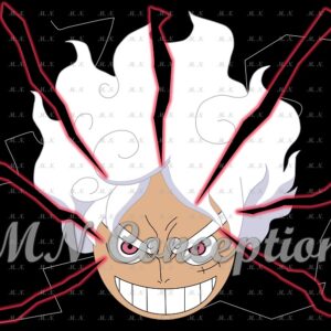 Luffy gear 5 05 black background avec filigrane